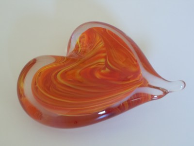 Blown Glass Heart made 3.4.13